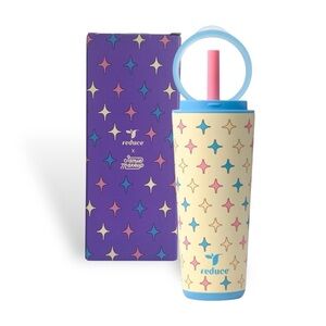 Reduce Jamie Makeup 22oz Tumbler Halo Pop-Up Handle Star Print Yellow